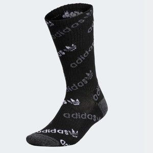 ADIDAS MENS NEW BLACK FORUM REPEAT (CM3946) LOGO CREW SOCKS SIZE 6-12 (1 PAIR)